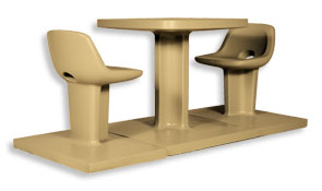 Model SQ280 | Concrete Table Sets (Sand Tan)
