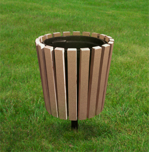 Model SR2 | Recycled Plastic Litter Receptacle | Summit Style (Sand)