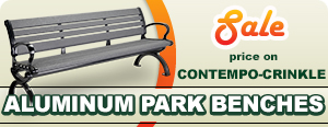 Sale on Contempo-Crinkle Aluminum Park Benches
