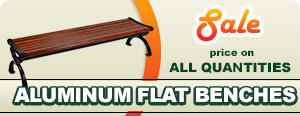 Sale on Wood-Grain Effect Aluminum Backless Benches