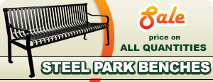 Sale on Steel Outdoor Bench with Straight Back