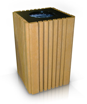 Recycled Plastic Trash Receptacle