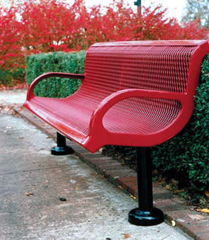Model T6WB-S | Thermoplastic 6' Traditional Style Bench (Red/Black)