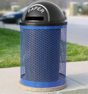 Model TCR-M-RCY | Commercial Trash Receptacle (Paper/Black)
