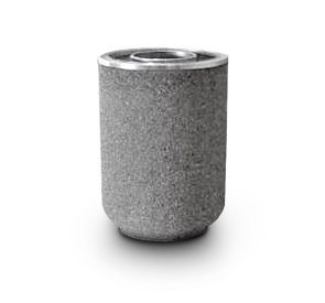 Model TCR-MP-S | Round Concrete Trash Receptacle with Ash/Trash Open Lid