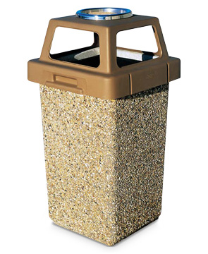 Model TF1009 | Concrete Waste Receptacle with Four-Way Lid (Sand)