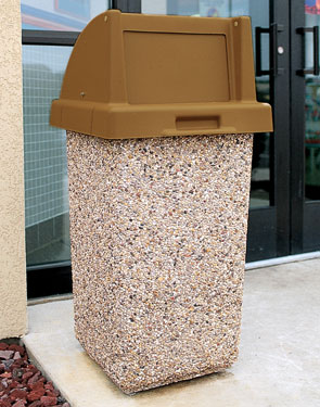 Model TF1015 | Concrete Waste Receptacle with Push Door Lid