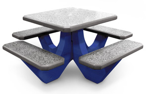 Model TF312012-CUS3 | Square Concrete Commercial Picnic Table (Gray Matrix)