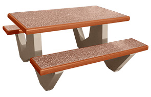Model TF3226 | Concrete Picnic Table (Brick Red)