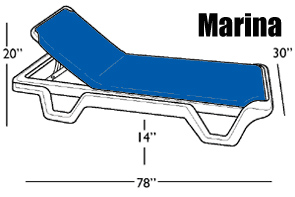 Dimensions for The Marina Chaise Lounge