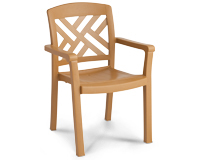 Model US451408 | Sanibel Resin Chair with Wood Style Finish (Teakwood Finish)