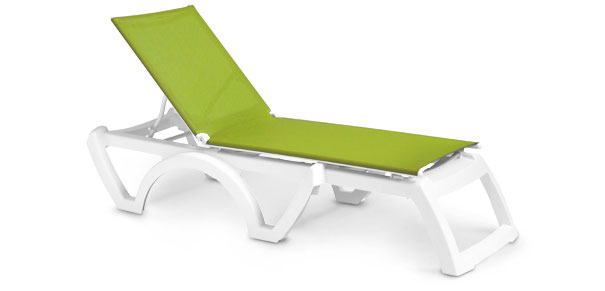 Model UT747152 | Calypso Adjustable Stacking Sling Chaise Lounge (Fern Green/White)