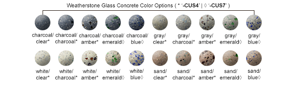 Weatherstone Glass Concrete Color Options