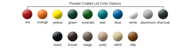 Powder-Coated Lid Color Options