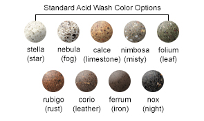 Standard Acid Wash Color Options
