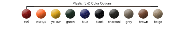 Standard Plastic (Lid) Color Options