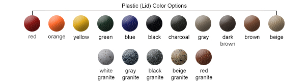 Standard Plastic (Lid) Color Options