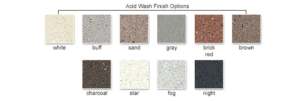 Acid Wash Finish Color Options