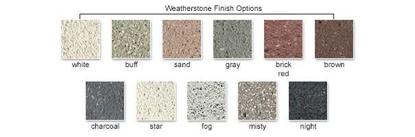 Weatherstone Finish Color Options