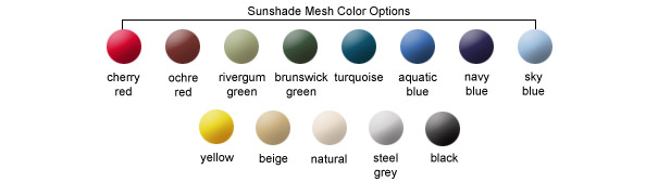 Sunshade Mesh Color Options