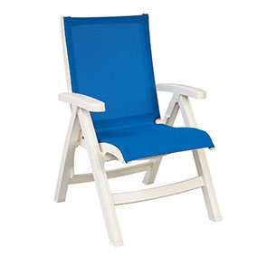 Model XA097004 | Midback Folding Sling Chairs (Blue Sling / White Frame)