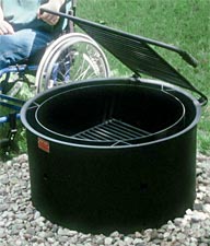 Universal Access Fire Ring with Flip-Back Grill Grate