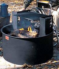Universal Access Fire Ring with Adjustable Grate Park Grill