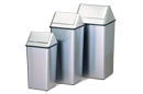 Round Perforated Steel Recycling Receptacles with Lids