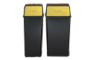 Monarch Series Black with Brass Push Door Trash Cans