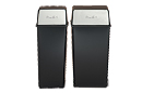 Monarch Series Black with Crome Push Door Trash Cans