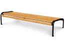 Backless Wood Benches with Tubular Frame | Wood Collection