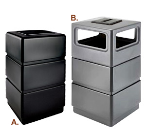 3 Tier Square Waste Container | Dome Lid | Ashtray Dome Lid