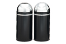 Monarch Series Black with Chrome Trim Dome Top Trash Cans