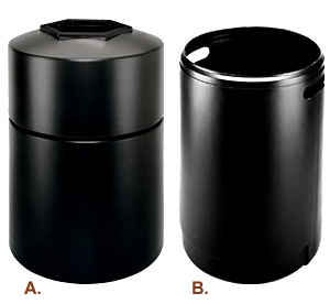 Round Waste Container and Optional Liner