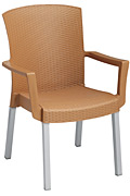 Havana Resin Armchair with Tobacco Wicker Finish