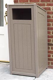 Slant Roof Recycled Plastic Trash Receptacle