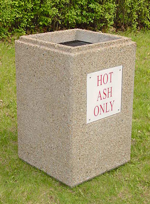 Concrete Hot Ash Receptacle