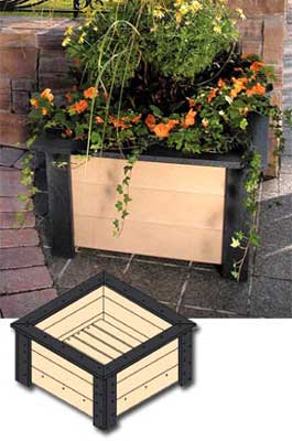 535, Park Series Planter, Sand with Black Frame