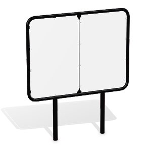 Steel Safety Announcement Sign | Low Dual Panel