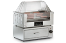 Hot Diggity Slanted Roller Hot Dog Grill with Heated Bun Cabinet and Sneeze Guard