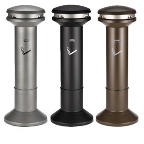 Wall Mounted Cigarette Receptacles | Silver