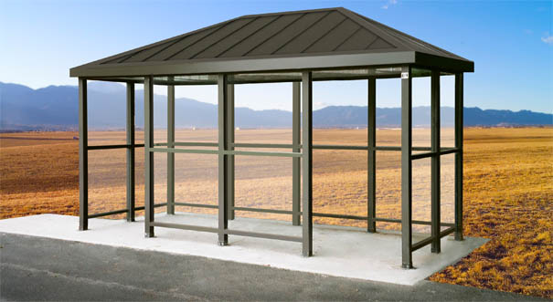 Model ALS612A0H | Hip Roof Bus Shelter