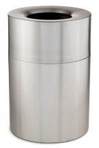 Model SO16-20B | Decorative European Series Black/Mirror Chrome Flat Top Indoor Trash Receptacle
