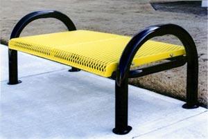 M4NB-P, 4' Plastisol Coated Modern Style Bench without Back