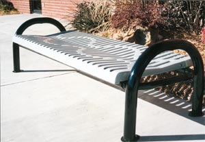 CM6NB-P, 6 ft. Plastisol Coated Modern Ribbed Steel Bench without Back