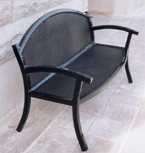 B6WBCACHET, 6ft Perforated Steel Cachet Bench with Back