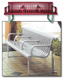 B76-E2C, Polypropylene Ribbed Bench