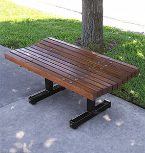 4' Boulevard Wood Bench | Backless | White Oak