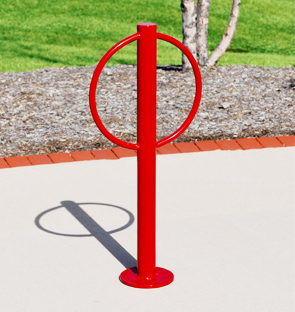 Classic Bollard Bike Rack with Flat Post Cap