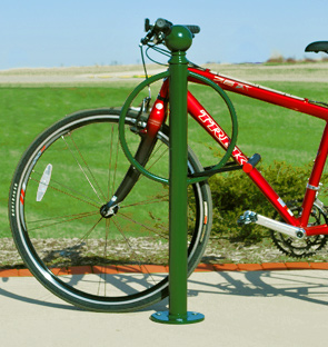 Classic Bollard Bike Rack with Ball Post Cap